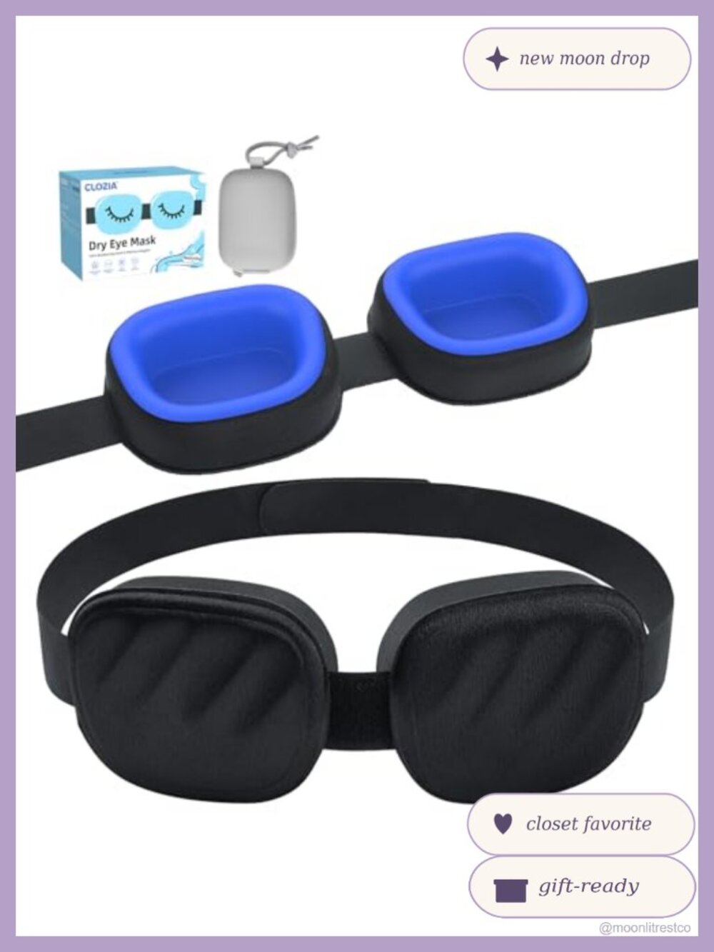 Moisture Chamber Sleep Mask Dry Eye Blackout Mask Silicone Cups